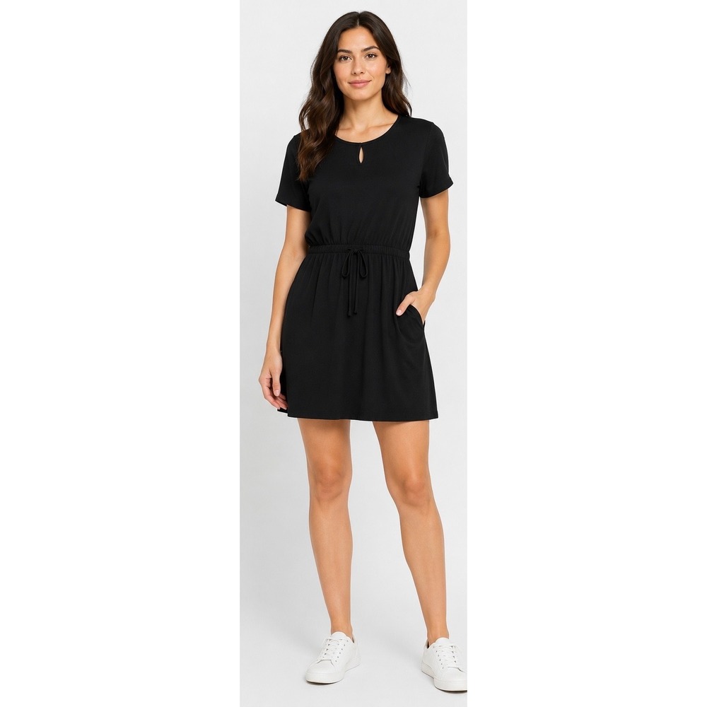 Shiela‎ Rose by Nadine West Black Drawstring Waist Knit Dress Size Large